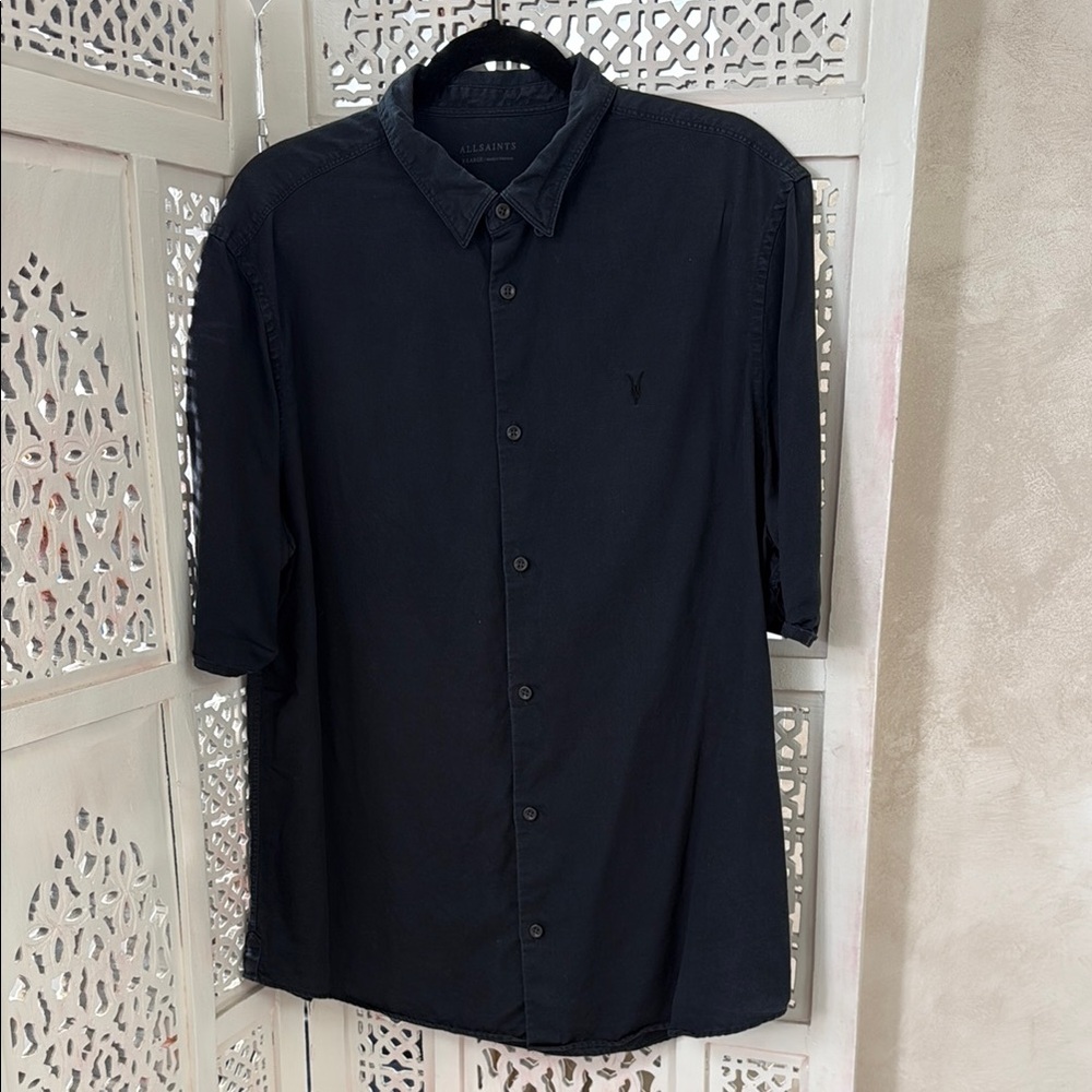 All Saints Black Casual Button Down Shirt - XL